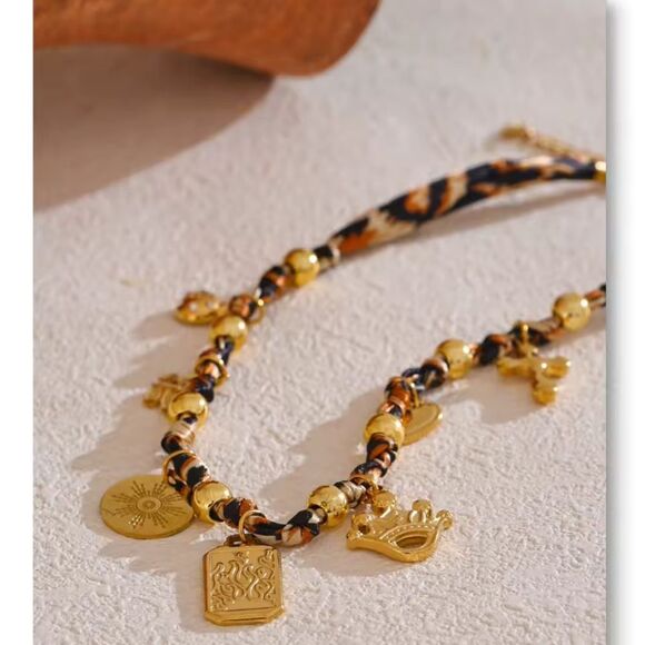 Leopard Print Charm Necklace – Bold & Unique Statement Piece